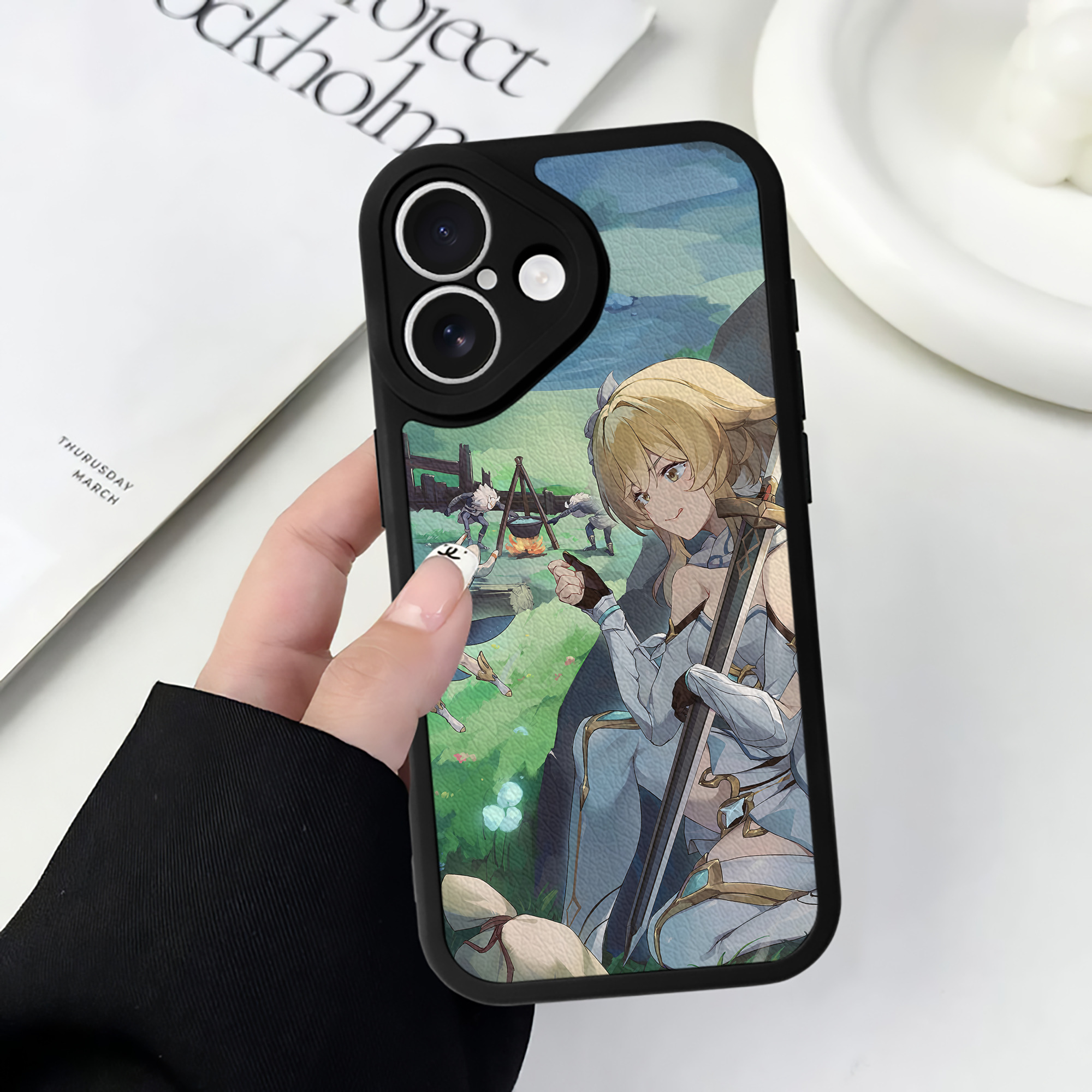 げんし神 genshin 【iPhone 16シリーズ対応】シリコンスマホケース（レザー調） 材質：シリコン